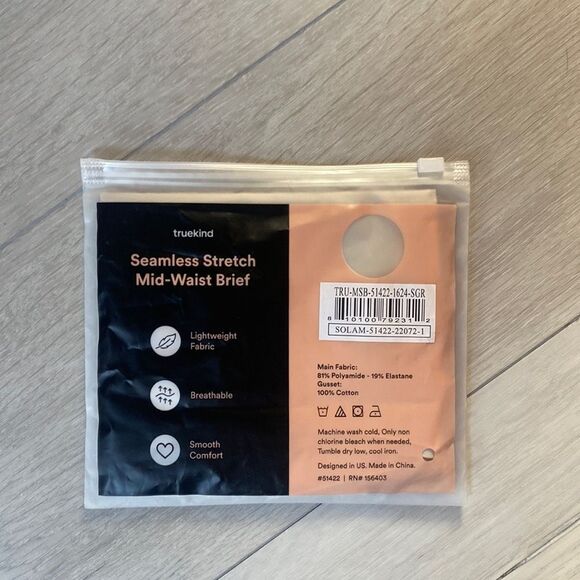 Truekind® Seamless Stretch Mid-Waist Brief -‎ Sugarcane, Size 16-24 NWT - Picture 2 of 3